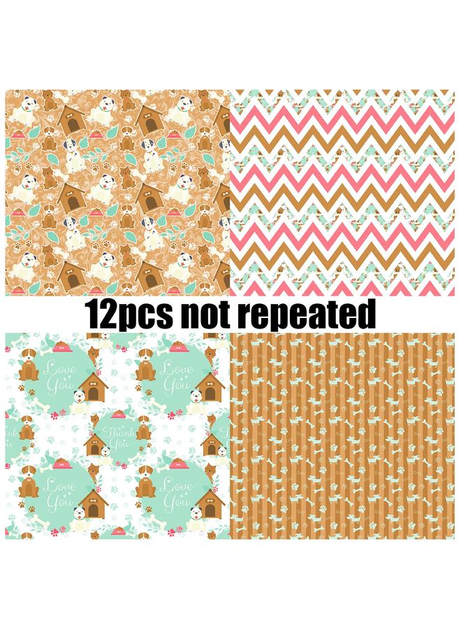 الأزرق جي دبليو بيع 12 قطعة/حزمة من مواد الكلب الكرتون الأمريكي ، قصاصات الورق ، قصاصات الورق ، ورق ، ورق ، خلفية صنع الكومة DIY - Image 4