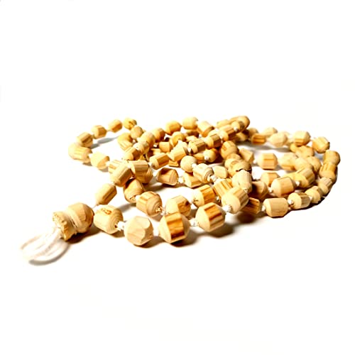 MAYAPURI Tulsi Japa Mala 108 + 1 Beads Original for Daily Mantra Jaap and Meditation, Wooden Knotted Jap Mala, Chanting Beads Size; Small to Big, Mala Length: 64 inches (Pack of 1) - Image 1