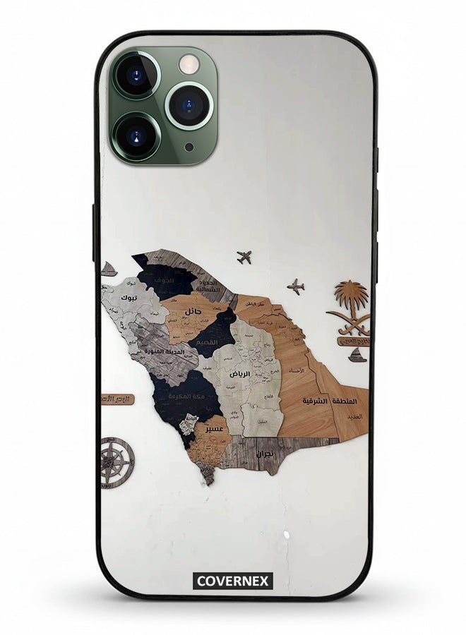 Covernex Apple iPhone 11 Pro Max Protective Case Cover Printed Featuring Saudi Arabia Regional Map - Image 2