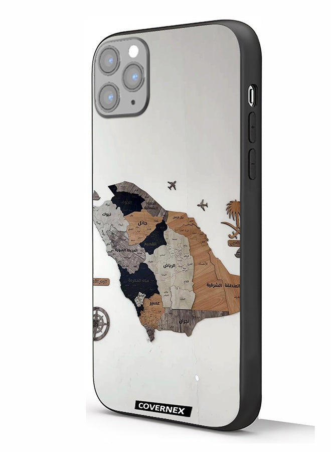 Covernex Apple iPhone 11 Pro Max Protective Case Cover Printed Featuring Saudi Arabia Regional Map - Image 1