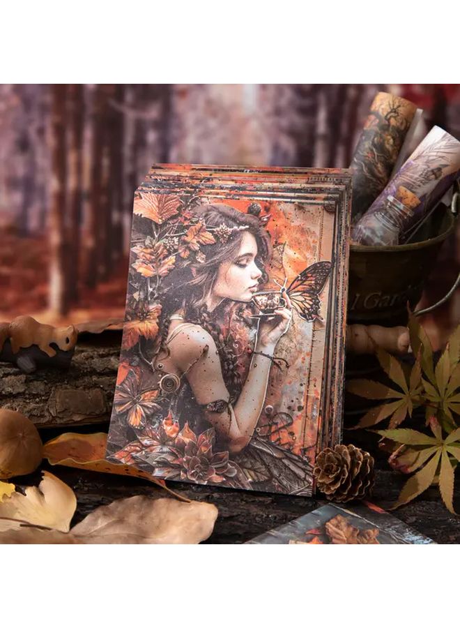 Morimine Letter Paper Vintage Medieval Fantasy Scrapbook Sheets Gothic Princess Mermaids Unicorns Autumn Craft - Image 4