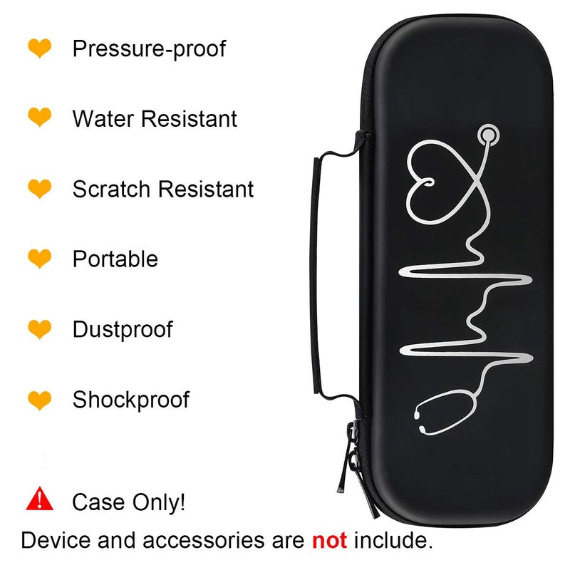 BOVKE Stethoscope Case for 3M Littmann Classic III, Lightweight II S.E, MDF Acoustica Deluxe Stethoscopes - Extra Room for Medical Bandage Scissors EMT Trauma Shear and LED Penlights, Black - Image 2