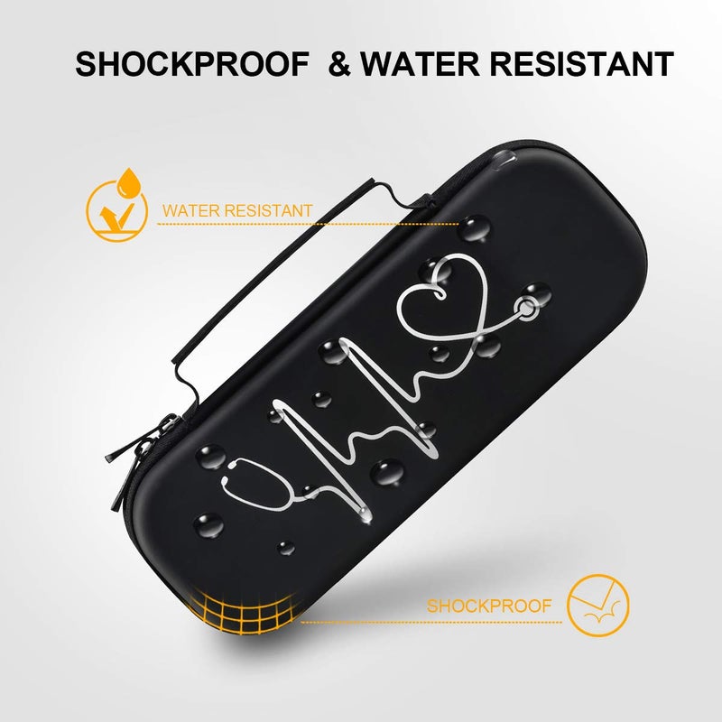 BOVKE Stethoscope Case for 3M Littmann Classic III, Lightweight II S.E, MDF Acoustica Deluxe Stethoscopes - Extra Room for Medical Bandage Scissors EMT Trauma Shear and LED Penlights, Black - Image 5