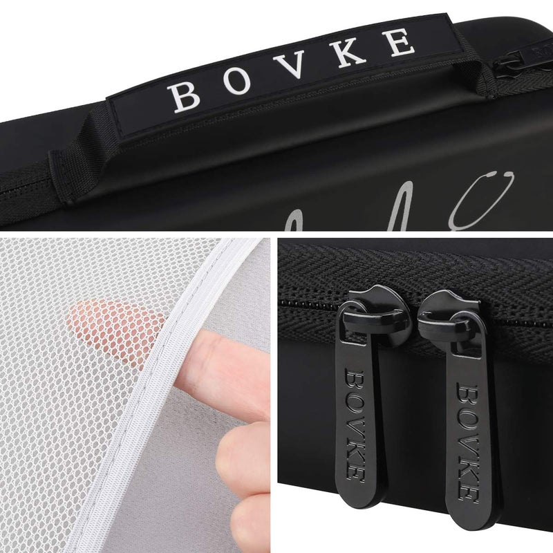BOVKE Stethoscope Case for 3M Littmann Classic III, Lightweight II S.E, MDF Acoustica Deluxe Stethoscopes - Extra Room for Medical Bandage Scissors EMT Trauma Shear and LED Penlights, Black - Image 4