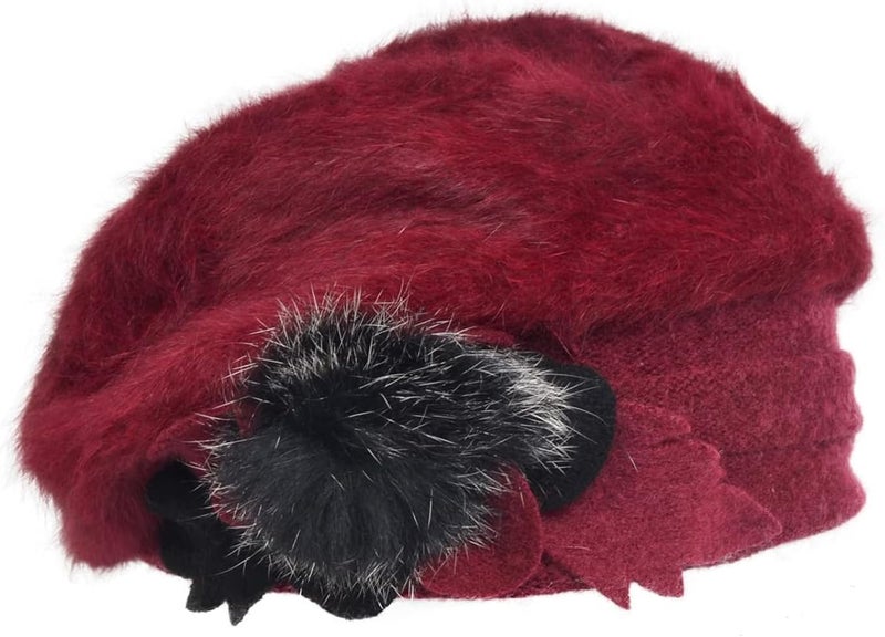 VECRY Women's 100% Wool Bucket Hat Felt Cloche Beret Dress Winter Beanie Hats - Image 2