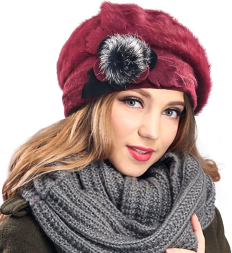 VECRY Women's 100% Wool Bucket Hat Felt Cloche Beret Dress Winter Beanie Hats - Image 3