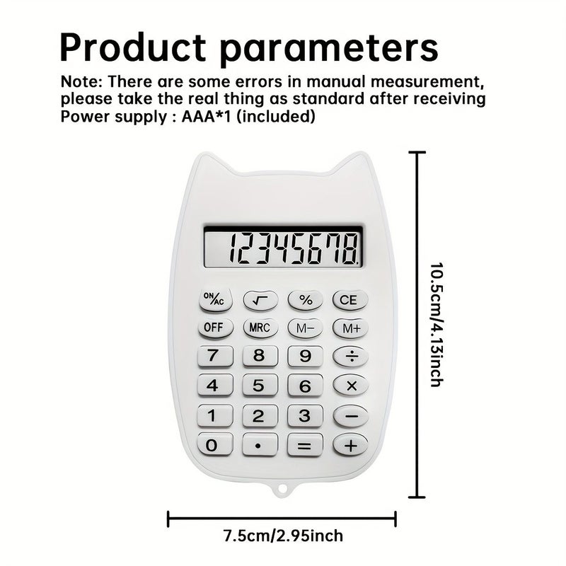 Blue Portable Mini Calculator With Large Buttons For Office School Use - Image 2