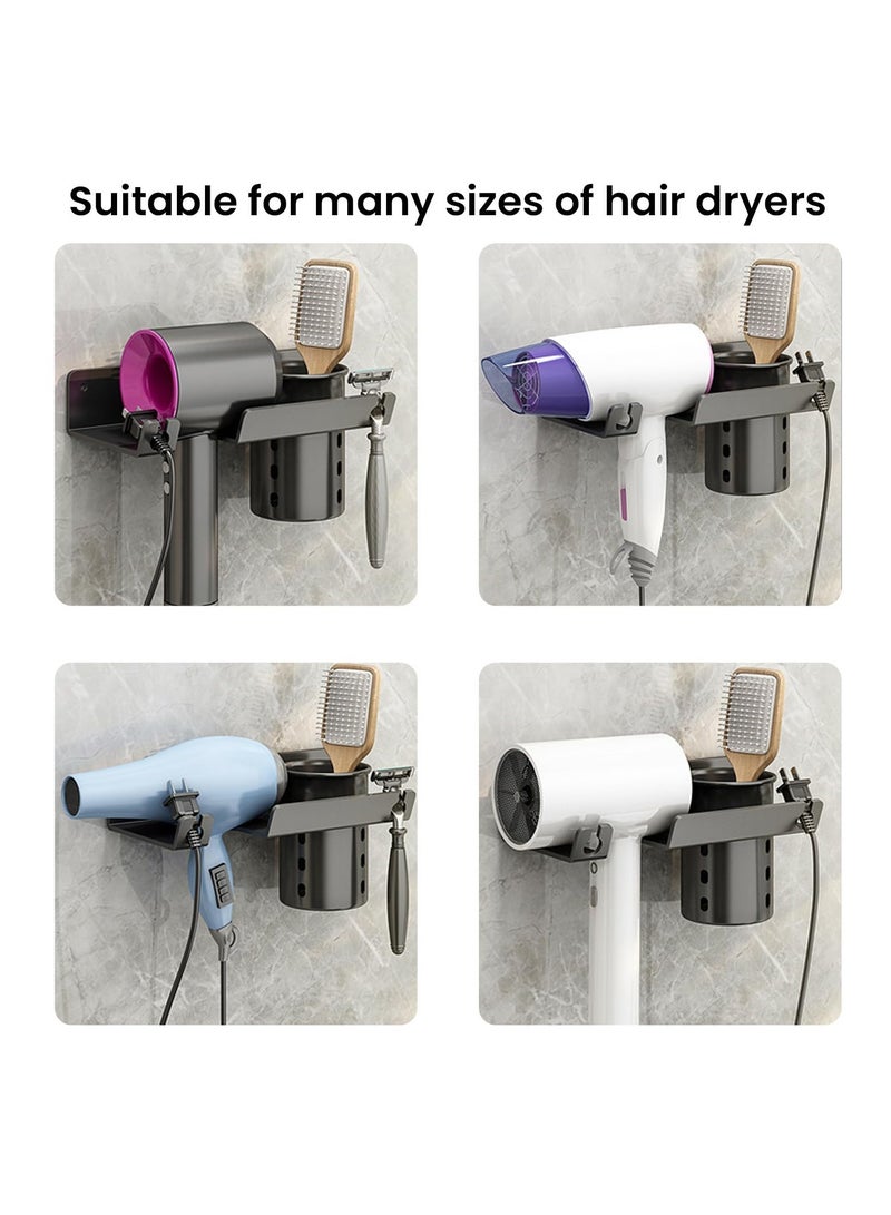 general Hair dryer rack, Hair Dryer Holder Wall Mounted Blow Dryer Holder Hair Tool Organizer, Wall Mounted Electric Hair Dryer Rack, for Home Bathroom Organizer - Image 3