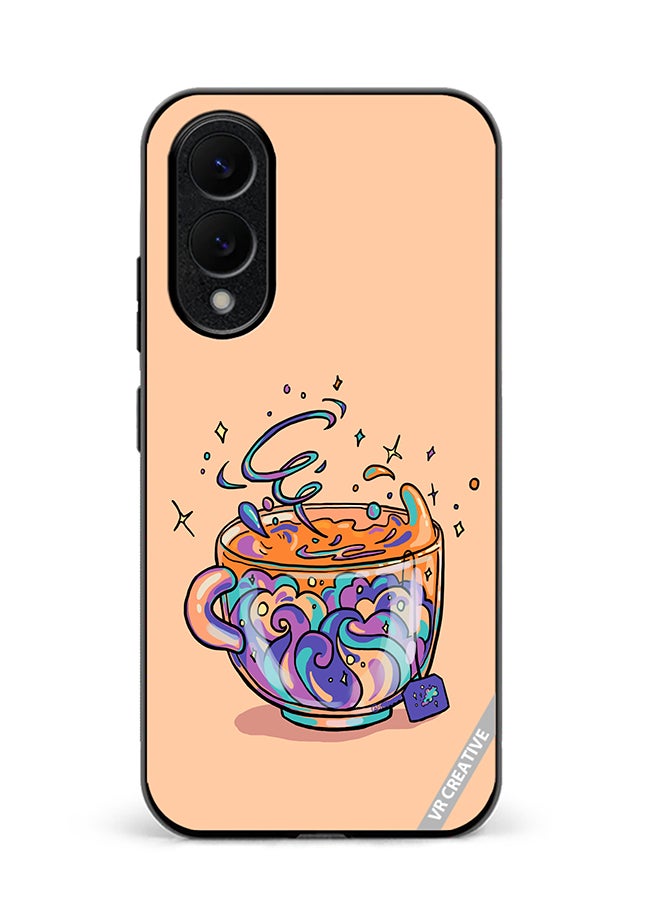 VR CREATIVE Protective Case Cover For Samsung Galaxy S25 Edge Tea Design Multicolour