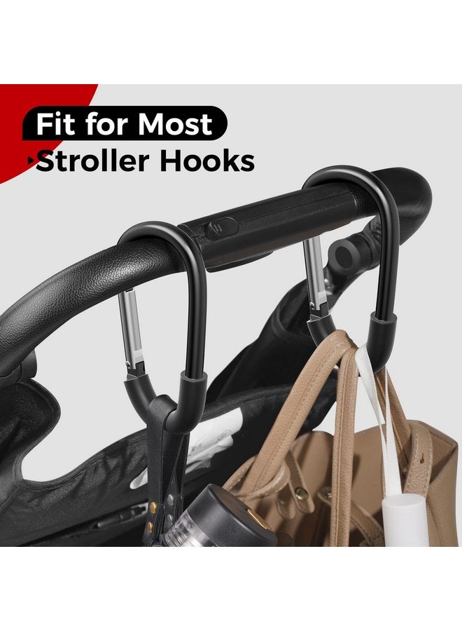 SURDOCA Stroller Hooks, Large Stroller Hooks for Bags, Universal Stroller Clips and Hooks, Mommy Hook for Stroller Heavy Duty, Stroller Accessories for Mom - Image 4
