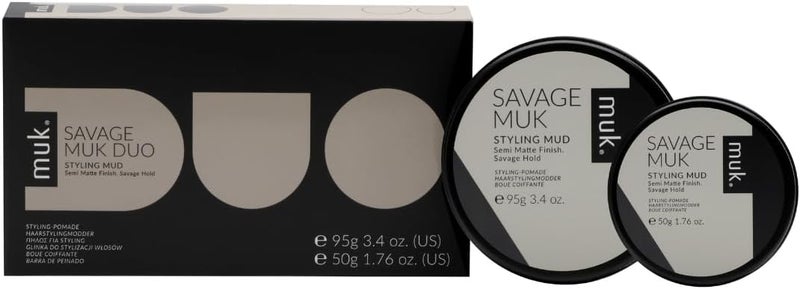 Savage Muk Duo Pack 1x 95g 1x 50g Ultimate Hold Styling Clay