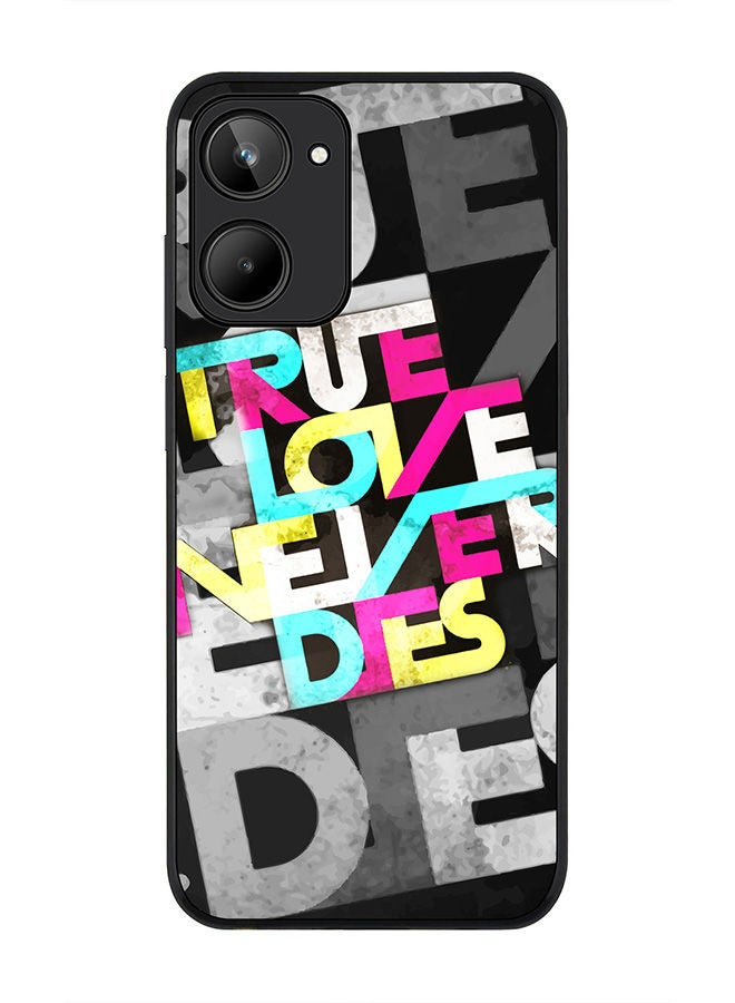 Stylizedd Rugged Black edge case for Realme 10 4G Slim fit Soft Case Flexible Rubber Edges Anti Drop TPU Gel Thin Cover -  True Love Never Dies - Image 1