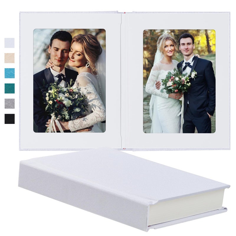 Pssoss Photo Album 5x7 with Writing Space Linen Cover 5x7 Photo Album Book Holds 30 Photos Ideal for Wedding Theme-Album and Baby Photo Albums (White 30 Pockets) - Image 1