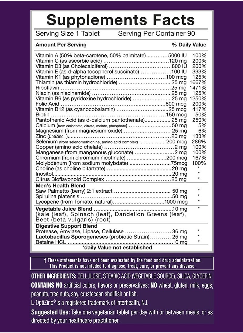 iRemedies iMan Once Daily Multivitamins – 90 Vegetarian Tablets – gluten free  - Image 3