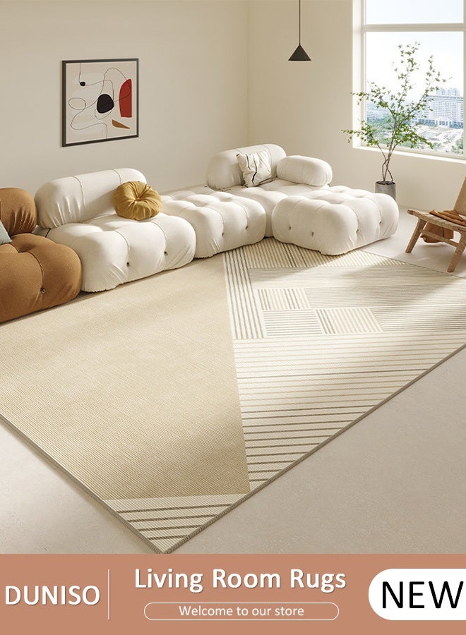DUNISO سجادة كبيرة غير قابلة للانزلاق، سجادات غرفة المعيشة قابلة للغسل ببساطة، سجادة مقاومة للبقع بملمس ناعم، سجادات منطقة غرفة النوم بتصميم عصري، سجادات مستطيلة لطاولة القهوة والأريكة والبطانية داخل المنزل للأطفال، سجادة أرضية زخرفية للمنزل - Image 1
