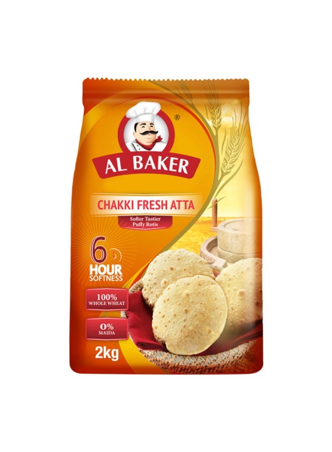 Chakki Atta, Whole Wheat Flour - 2kg, UAE