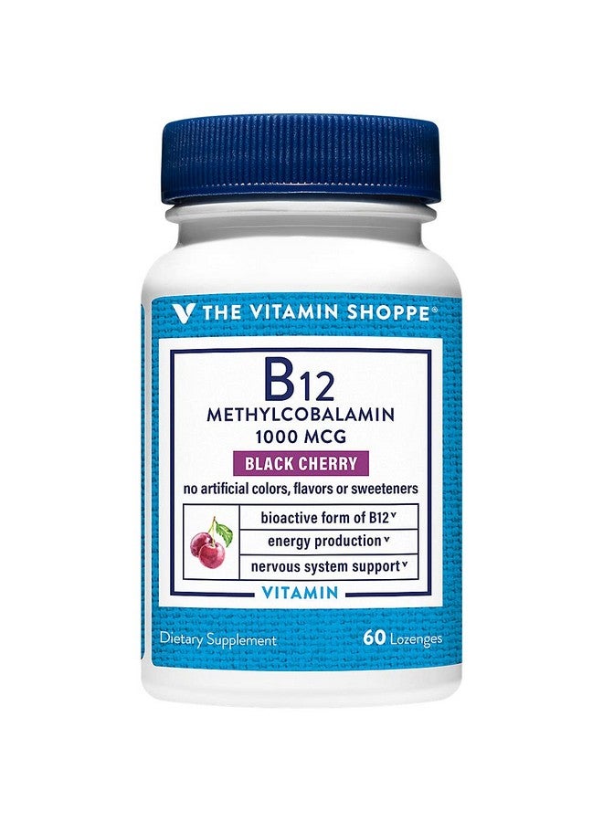 The Vitamin Shoppe Vitamin B12 Methylcobalamin 1,000mcg - Highly Bioavailable Form of B12 to Support Energy Production - Black Cherry Flavored (60 Lozenges) - Image 2