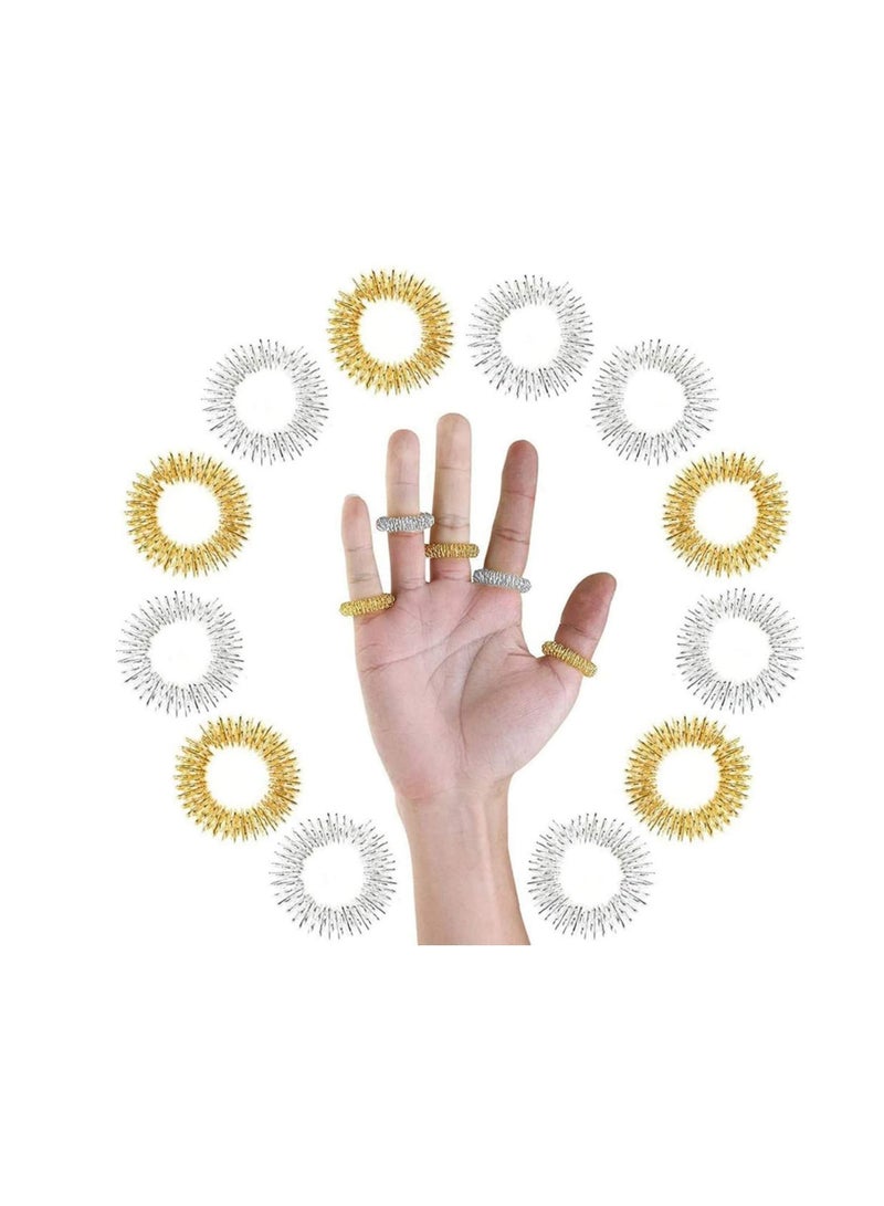 نيبمينينت حلقات إصبع شائك الحسية (عبوة من 12) لعبة تململ رائعة / حسية للأطفال والكبار خاتم مجموعة الضغط - Image 1