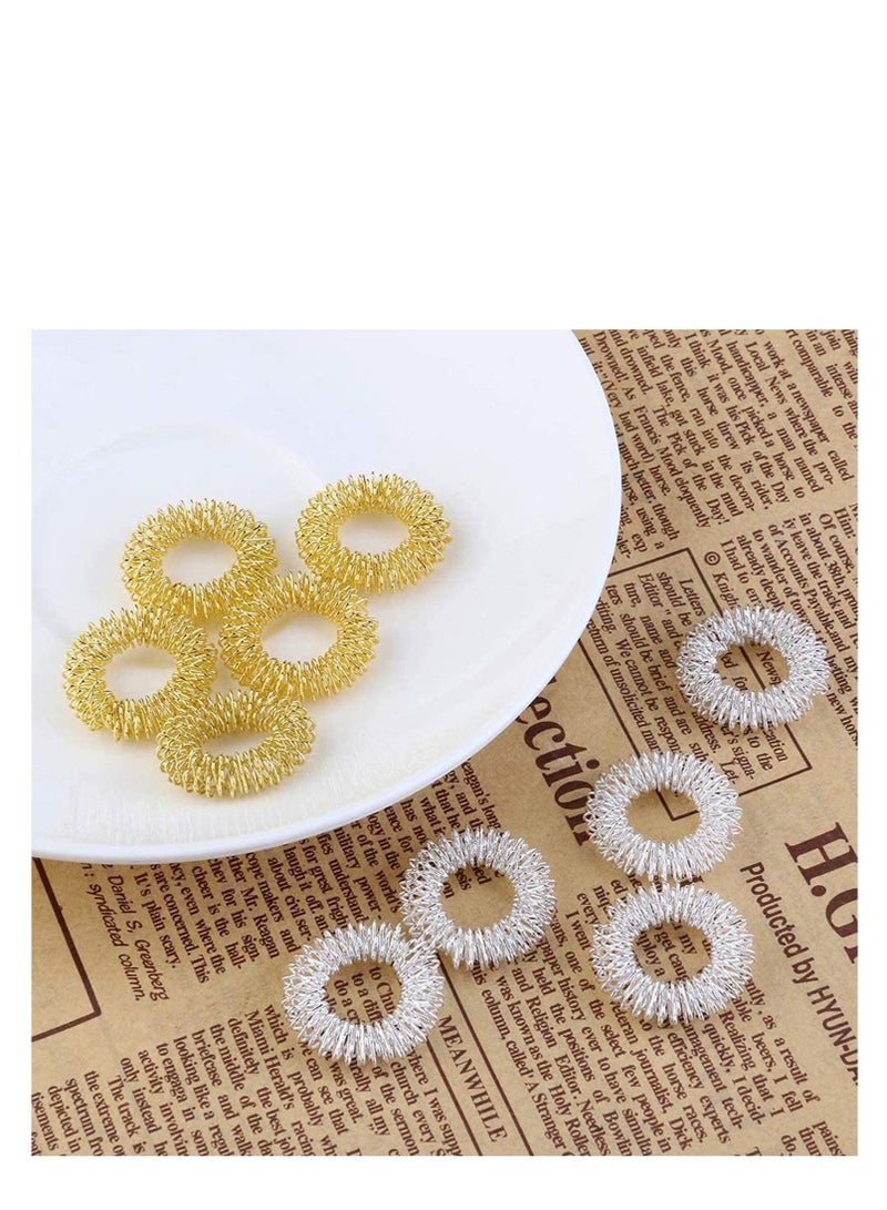 نيبمينينت حلقات إصبع شائك الحسية (عبوة من 12) لعبة تململ رائعة / حسية للأطفال والكبار خاتم مجموعة الضغط - Image 4