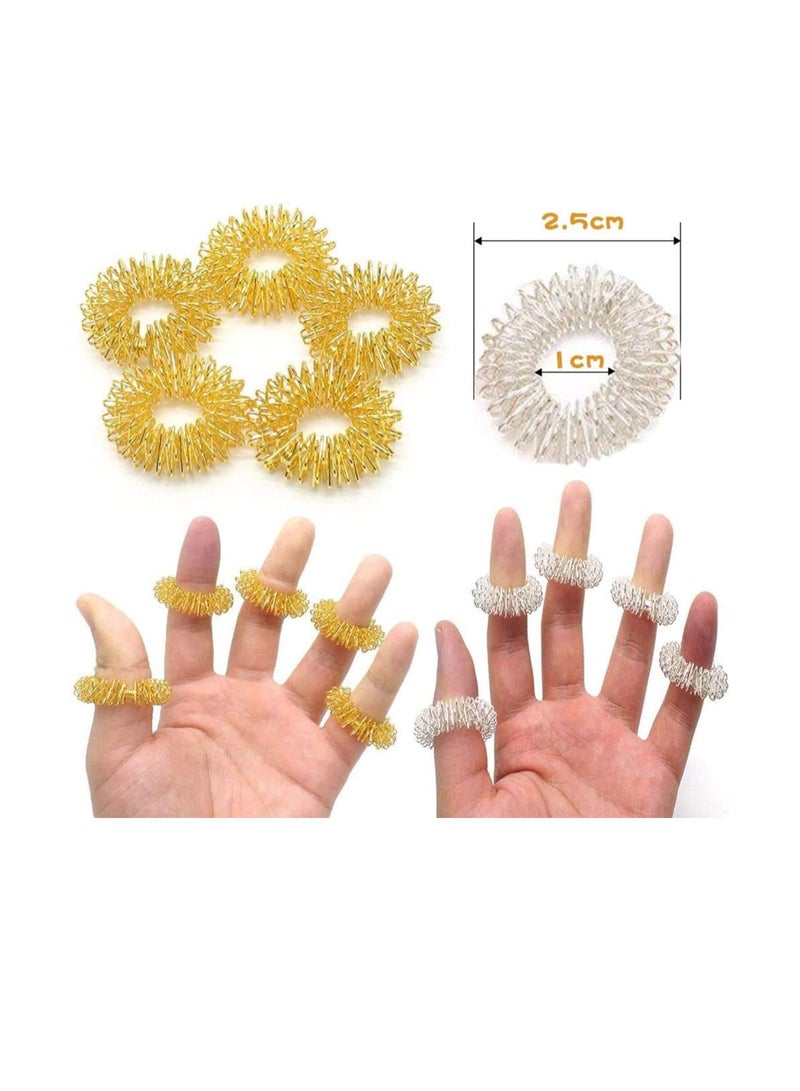 نيبمينينت حلقات إصبع شائك الحسية (عبوة من 12) لعبة تململ رائعة / حسية للأطفال والكبار خاتم مجموعة الضغط - Image 2