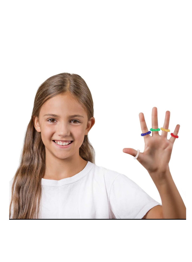نيبمينينت حلقات إصبع شائك الحسية (عبوة من 12) لعبة تململ رائعة / حسية للأطفال والكبار خاتم مجموعة الضغط - Image 3