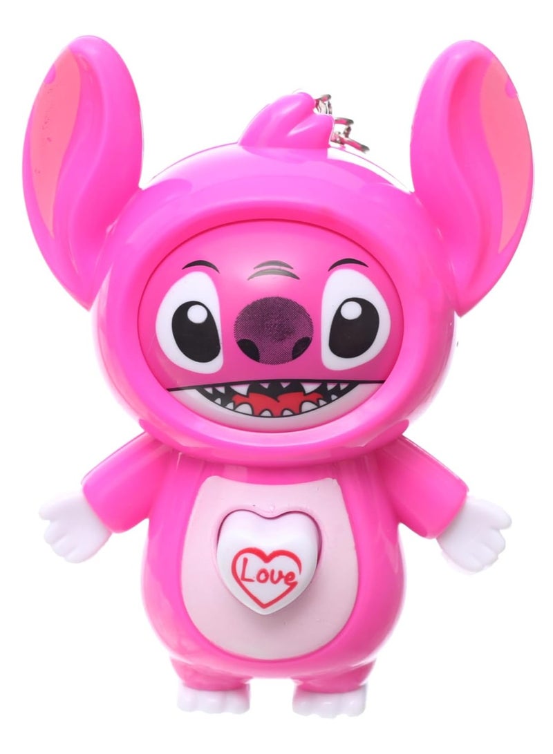 Stitch Character Spinning Head Keychain, Love Heart Design, Cartoon Decorative Pendant - Image 2