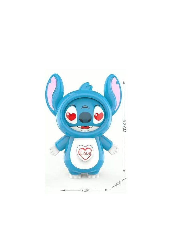 Stitch Character Spinning Head Keychain, Love Heart Design, Cartoon Decorative Pendant - Image 4