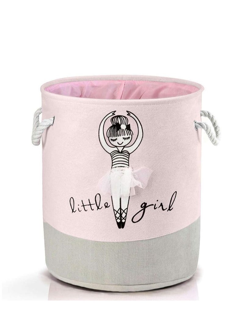 Cool Baby Style COOLBABY Storage Box Cotton Foldable Pink Storage Basket Girls Laundry Basket Toy Box Laundry Basket  - Image 1