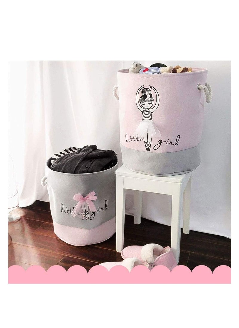 Cool Baby Style COOLBABY Storage Box Cotton Foldable Pink Storage Basket Girls Laundry Basket Toy Box Laundry Basket  - Image 3