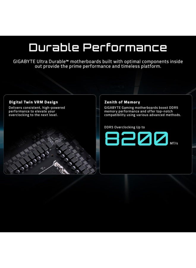 اورس لوحة أم X870E AORUS Elite WIFI7 AMD AM5 LGA 1718، ATX، DDR5، 4X M.2، PCIe 5.0، USB4، WIFI7، 2.5GbE LAN، EZ-Latch، ضمان 5 سنوات - Image 4