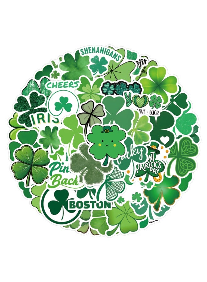 NIBEMINENT 55 Pcs St Patrick Deco Kit Waterproof Stickers, High Definition Printing Bright Colors, Suitable for Laptop Skateboard Luggage Water Bottle Guitar DIY - Image 1