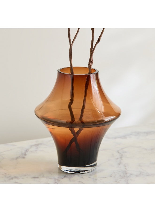 Home Box Pedro Heavy Glass Decorative Vase - 17x20.5 cm - Image 1