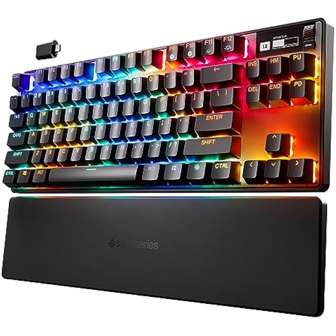 rayihni APEX PRO TKL HYPERMAGNETIC GAMING KEYBOARD - WORLD'S FASTEST KEYBOARD - ADJUSTABLE ACTUATION - ESPORTS TENKEYLESS - OLED SCREEN - PBT KEYCAPS - USB-C - 2023 EDITION - GERMAN QWERTZ LAYOUT - Image 1