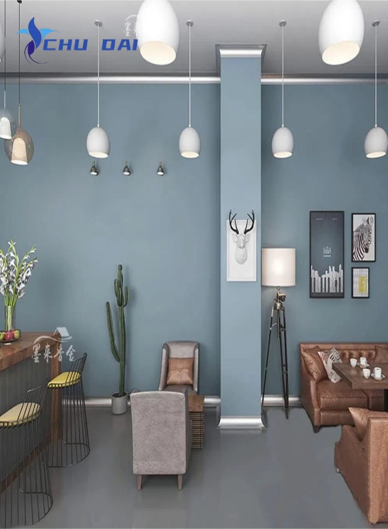 تشو داي ورق حائط لاصق قابل للإزالة، مقاس 100×60 سم، مقاوم للماء، ذاتي اللصق، مزخرف، لتغطية سطح الطاولة والخزانة، فيلم فينيل (رمادي أزرق) - Image 2