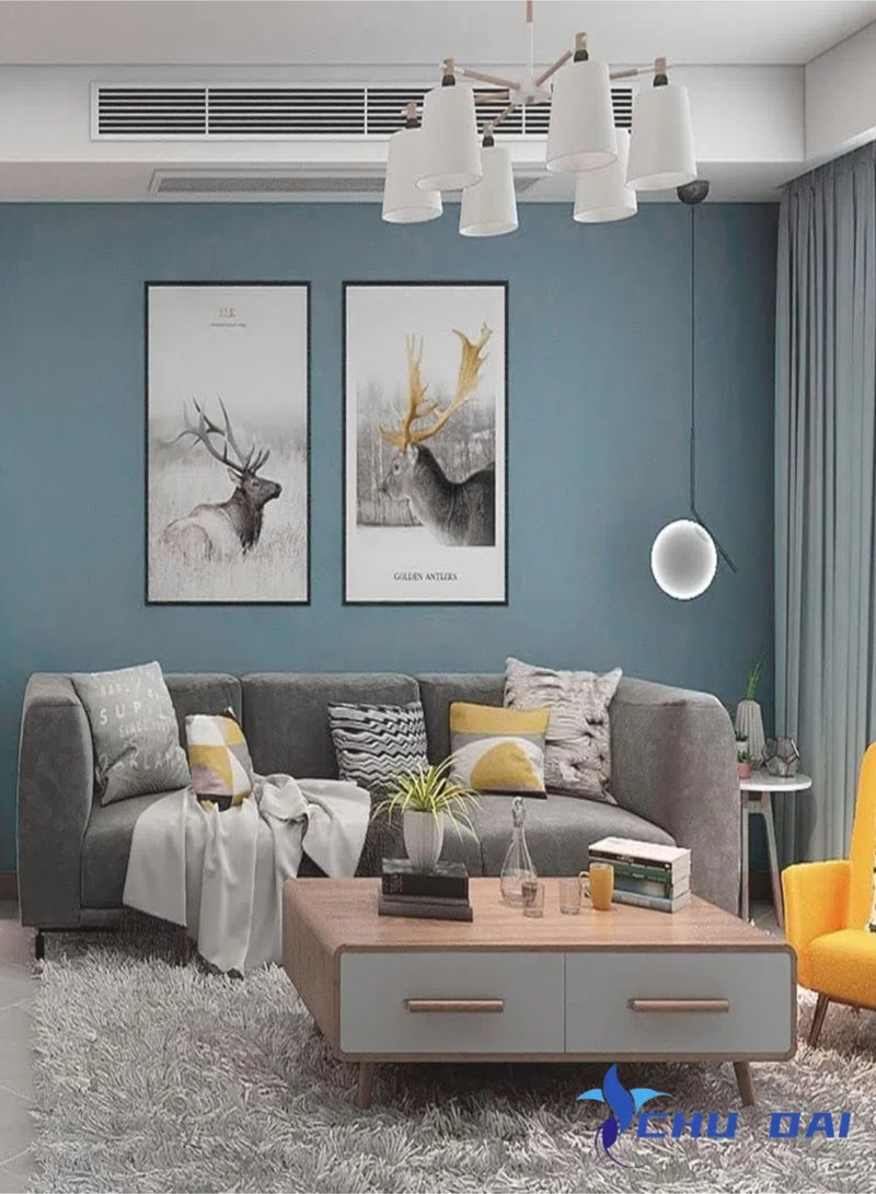 تشو داي ورق حائط لاصق قابل للإزالة، مقاس 100×60 سم، مقاوم للماء، ذاتي اللصق، مزخرف، لتغطية سطح الطاولة والخزانة، فيلم فينيل (رمادي أزرق) - Image 3