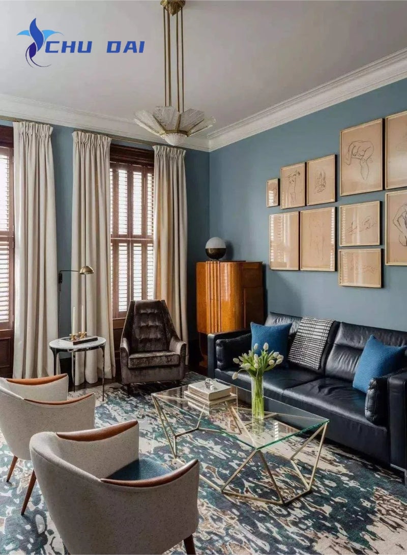 تشو داي ورق حائط لاصق قابل للإزالة، مقاس 100×60 سم، مقاوم للماء، ذاتي اللصق، مزخرف، لتغطية سطح الطاولة والخزانة، فيلم فينيل (رمادي أزرق) - Image 4