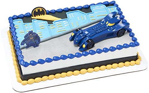 DecoPac Batman Into Action DecoSet Batman Cake Topper Batmobile and Batman Pics 3Piece Set - Image 1