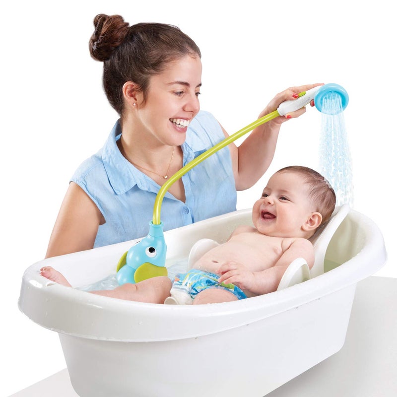Yookidoo رأس دش استحمام الأطفال من يوكيدو - مضخة مياه على شكل فيل وصنبور خرطوم - للأطفال حديثي الولادة في الحوض أو المغسلة - Image 4