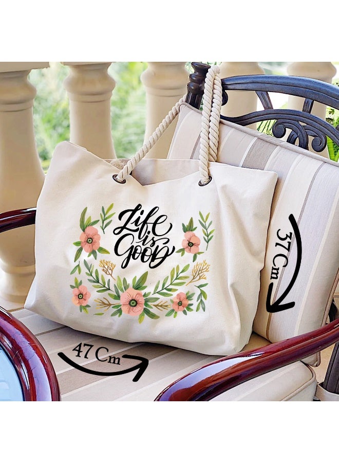 We Print, Your Gift Women's Beach Bag, Multi purpose tote bag, Summer gift, Sea bag, 47 cm *37 cm, One sided printing - Image 3