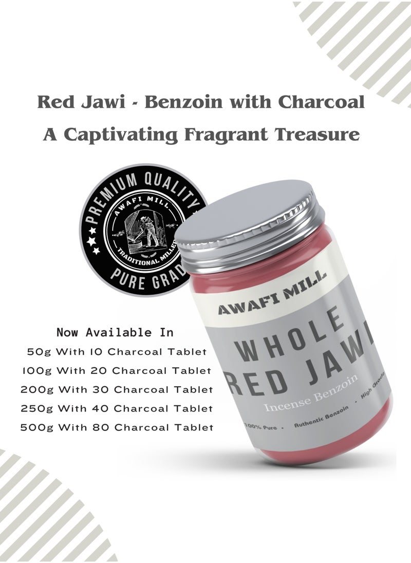 Red Jawi Benzoin Incense | Pure and Aromatic Resin with Triangle Charcoal Tablet