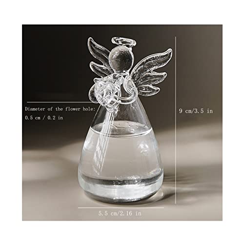 GENEDEY Angel Design Glass Vases Clear Flower Plant Terrarium Container Hanging Vase Wedding Decor Garden Ornaments Hanging Planter (Pack of 8) - Image 2
