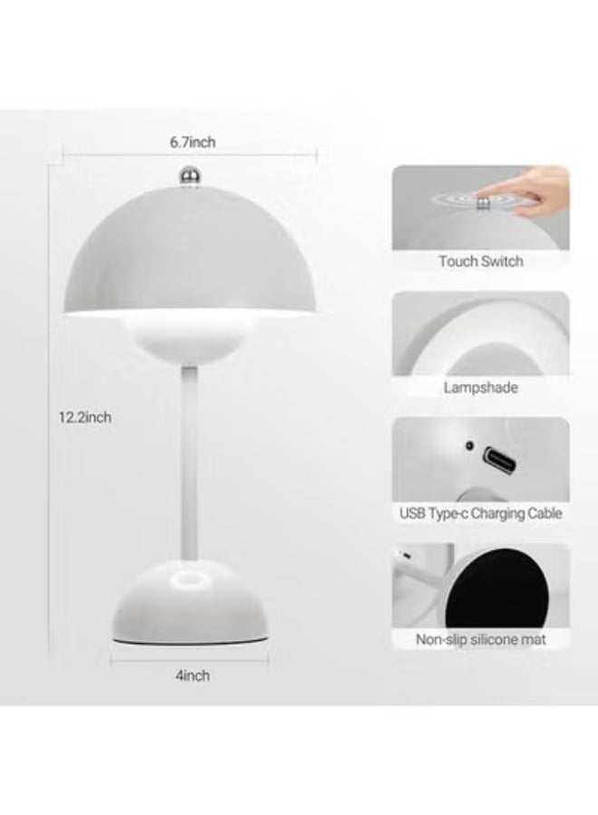 DUNISO Rechargeable Lamp Cordless Table Lamp 3 Color Dimmable Bedside Lamp with Type-c Charging Portable Bedside LED Desk Touch Control Wireless Eye Caring Lamp for Home Office Bedroom Reading Study Work - Image 3