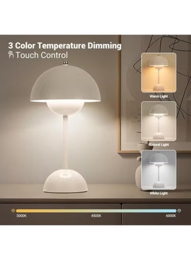 DUNISO Rechargeable Lamp Cordless Table Lamp 3 Color Dimmable Bedside Lamp with Type-c Charging Portable Bedside LED Desk Touch Control Wireless Eye Caring Lamp for Home Office Bedroom Reading Study Work - Image 4