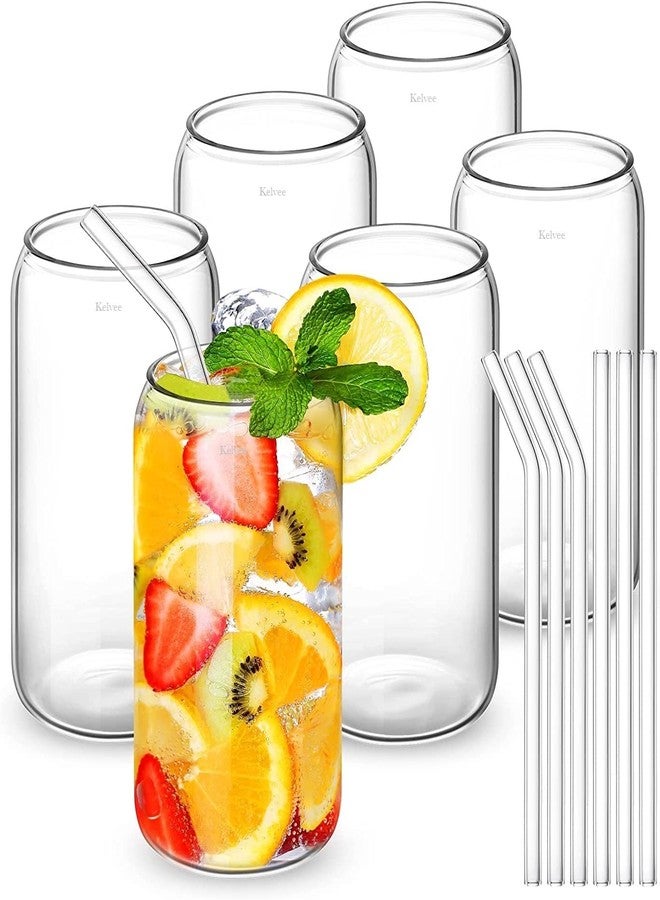 KELVEE أكواب بيرة كبيرة من كيلفي، سعة 540 مل، طقم من 6 أكواب بيرة على شكل علبة، أكواب شرب أنيقة الشكل، هدية مثالية، أكواب بيرة رائعة لأي مشروب وفي أي مناسبة (علبة بيرة مع ماصة) - Image 1