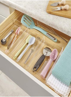 STORi STORi SimpleSort 3-Piece Stackable Clear Drawer Organizer Set | 9" x 6" x 2" Rectangle Trays | Wide Makeup Vanity Storage Bins and Office Desk Drawer Dividers | Made in USA  - Image 1