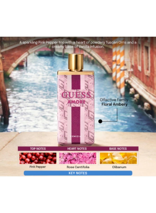 GUESS Amore Venezia Women’s Gift Set EDT 100ml+7.5ml (Travel Size)+Guess Clutch Bag - Image 4