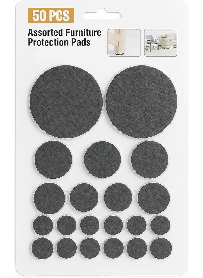 MOMENT MOMENT Non Slip Furniture Pads for Hardwood Floors - 50 Pcs Round Premium Grippers Anti Skid Rubber Feet Table Chair Leg Pads Keep Furniture from Sliding  - Image 1
