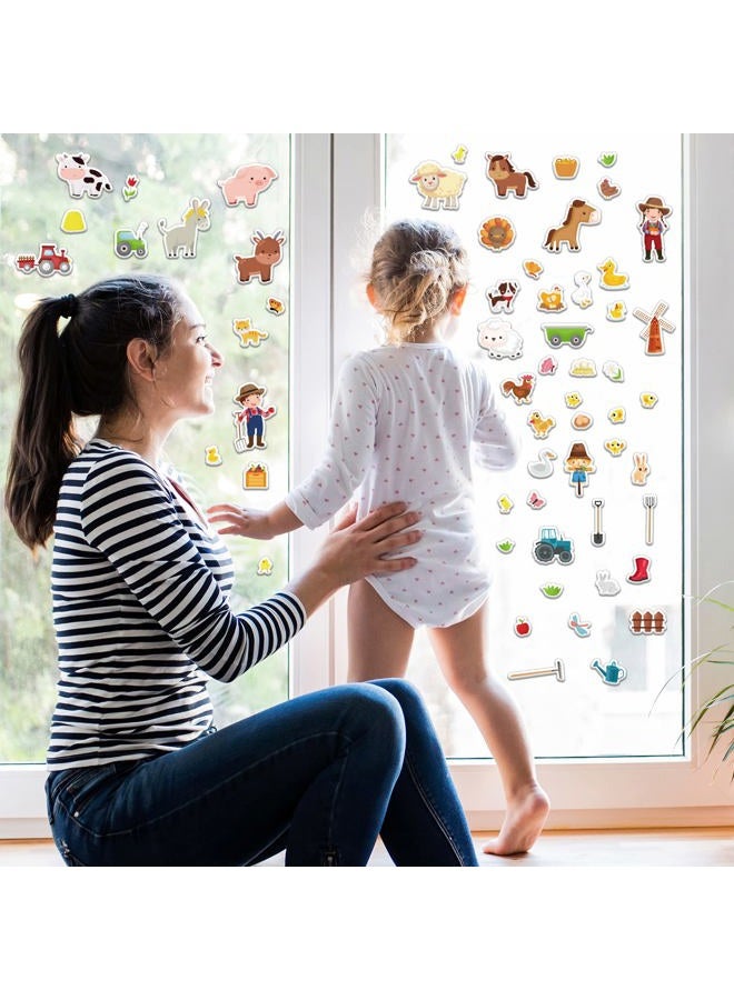 Tevxj 3D Farm Animals Puffy Sticker Book for Kids Window Thick Gel Clings Decals Stickers 100 Pcs Removable and Reusable Toys Gifts for Toddlers Home Car Classroom Nursery Farm Party Supplies Decorations - Image 5