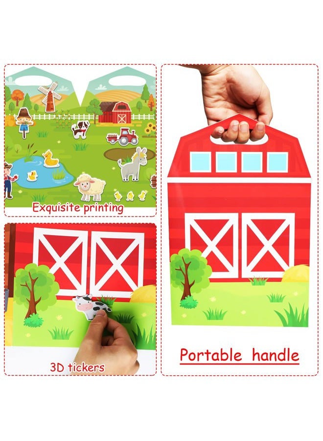 Tevxj 3D Farm Animals Puffy Sticker Book for Kids Window Thick Gel Clings Decals Stickers 100 Pcs Removable and Reusable Toys Gifts for Toddlers Home Car Classroom Nursery Farm Party Supplies Decorations - Image 4