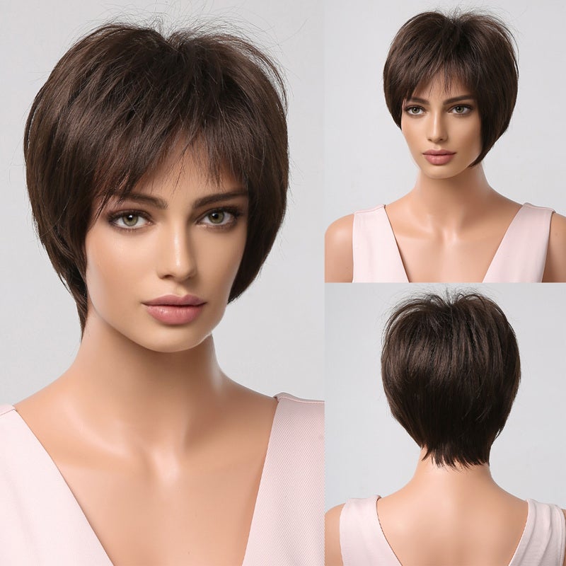 Women's Wig Short Layered Pixie Cut With Natural-looking Fluffy Texture - Premium High-temperature Synthetic Material Full Wig For Summer Daily Wear & Youthful Style - Image 1